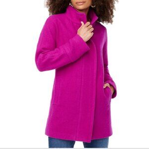 $279 J Crew City coat in wool blend stadium cloth Berry Purple Sz 2